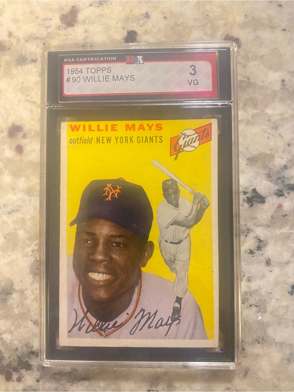 Very nice 1954 Topps #90 Willie Mays KSA 3 (should’ve graded higher)